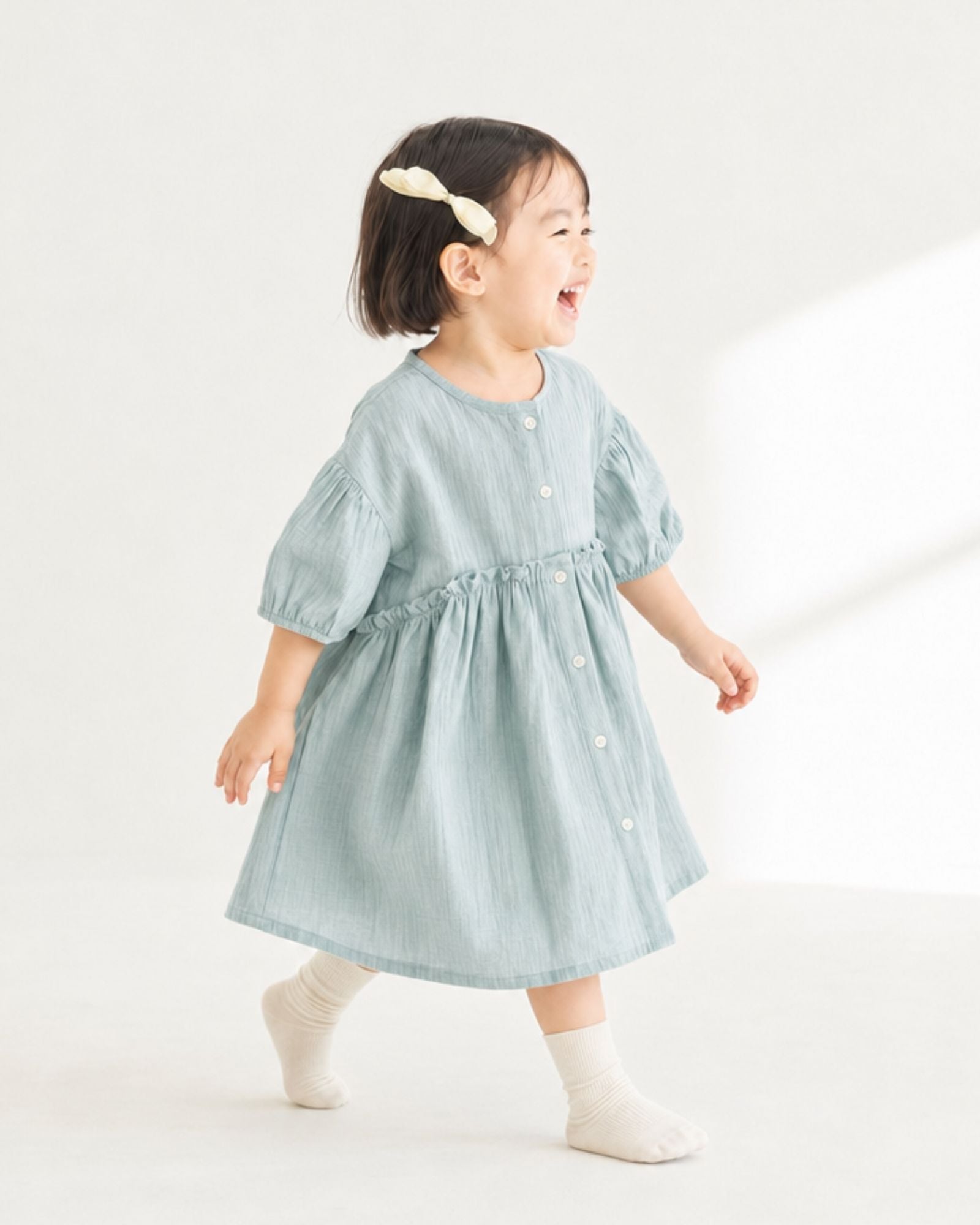 Pre-order: Breeze Reversible Girls Dress - Sky