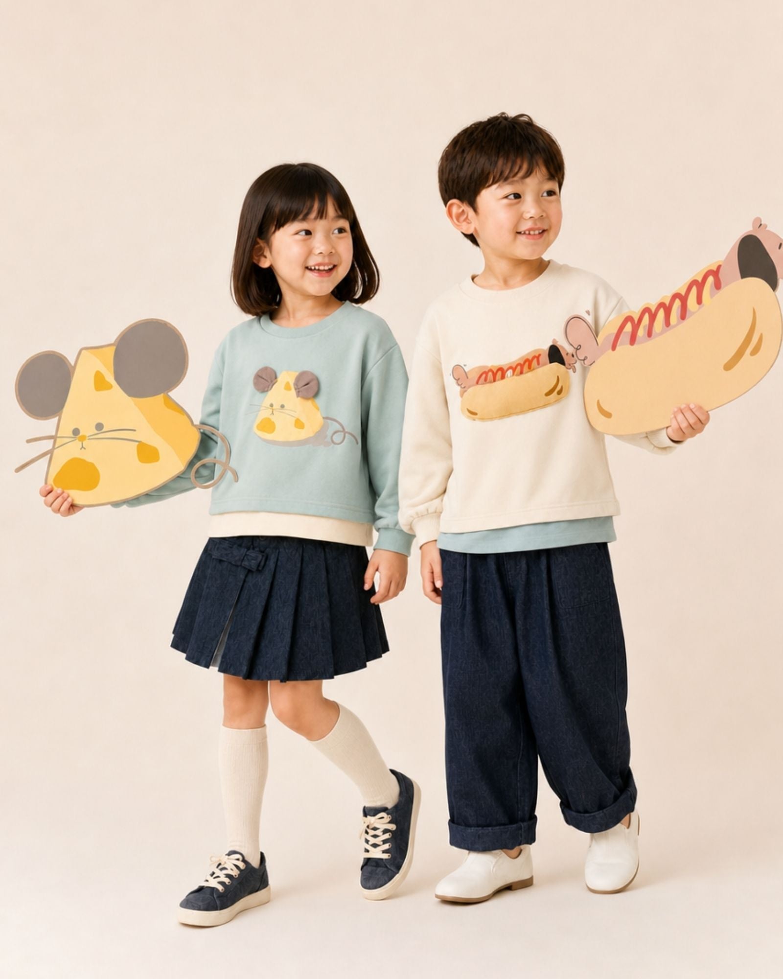Pre-order: Cheesy Mouse Kids Lightweight Sweatshirt