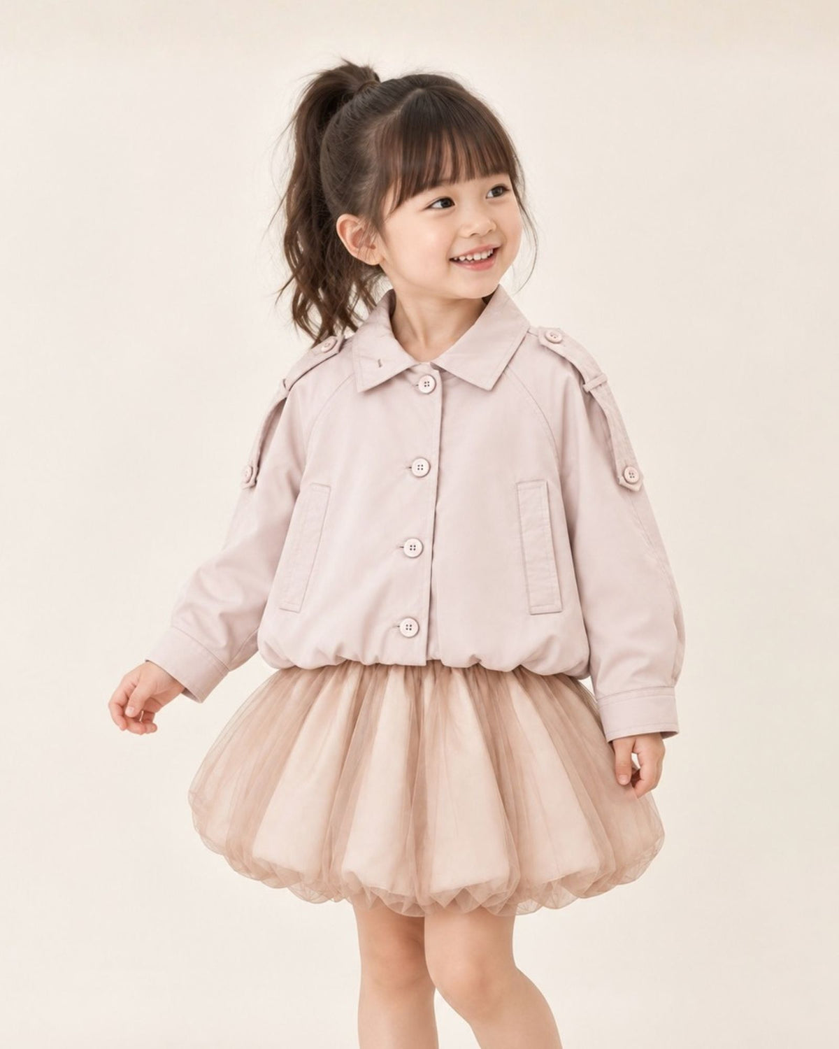 Cropped Balloon Trench Coat (Kids & Adults)