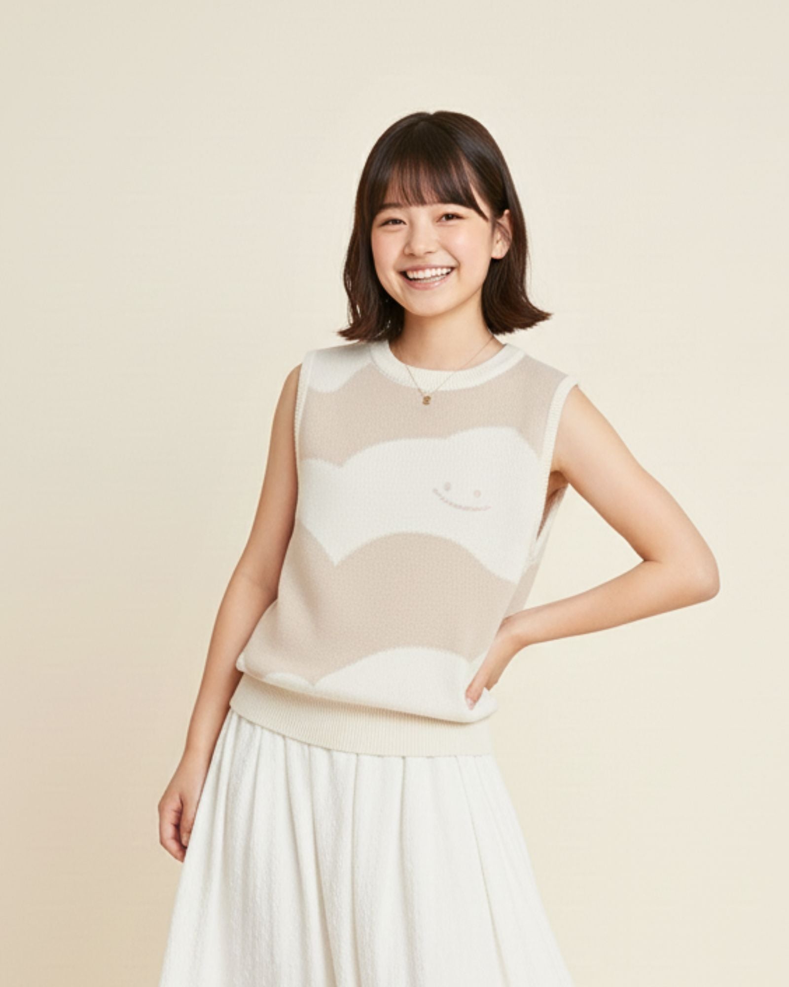 Mochi Cloud Crew Knitted Vest (Kids & Adults)