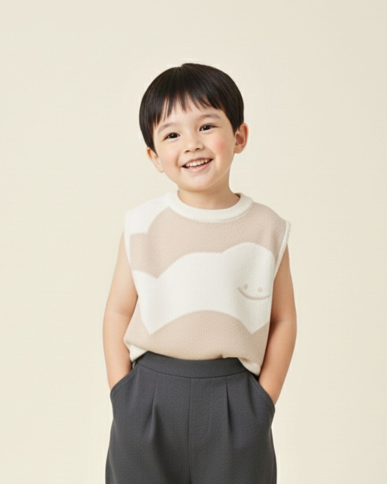 Mochi Cloud Crew Knitted Vest (Kids & Adults)