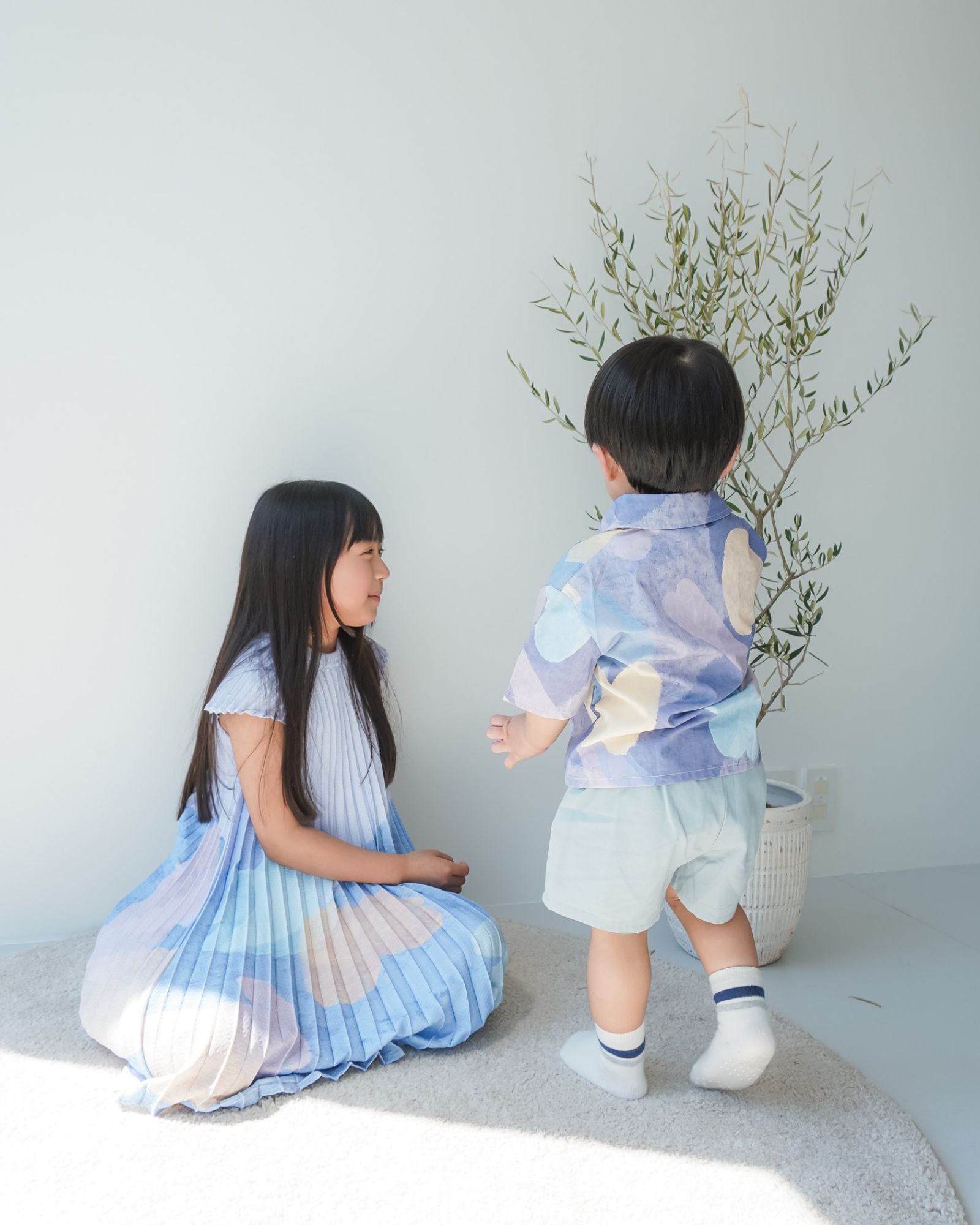 Moonlit Glow Butterfly Pleated Girls Dress