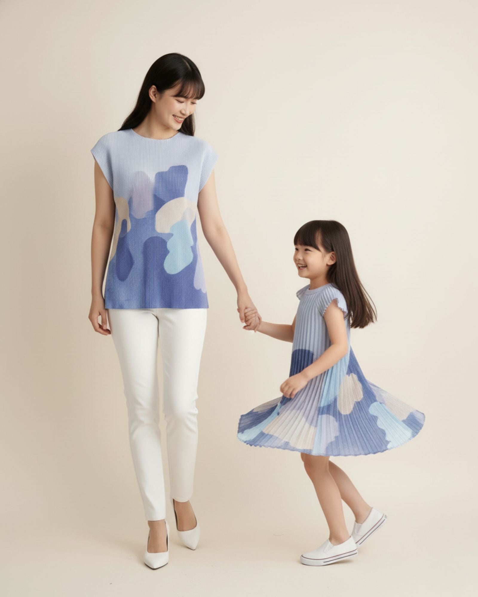 Moonlit Glow Butterfly Pleated Girls Dress