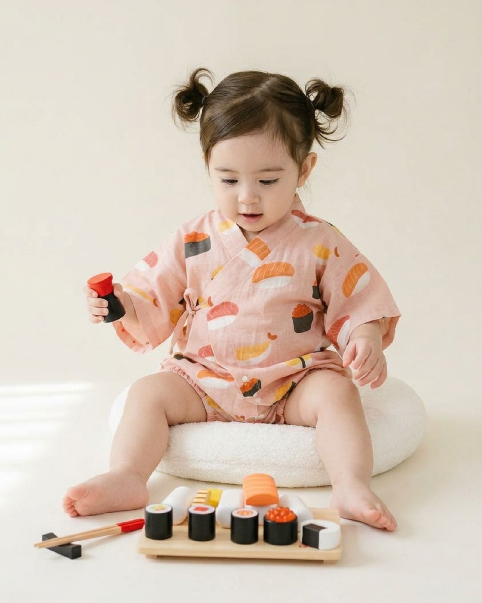 Pre-order: Oishii Sushi Baby Kimono - Azuki