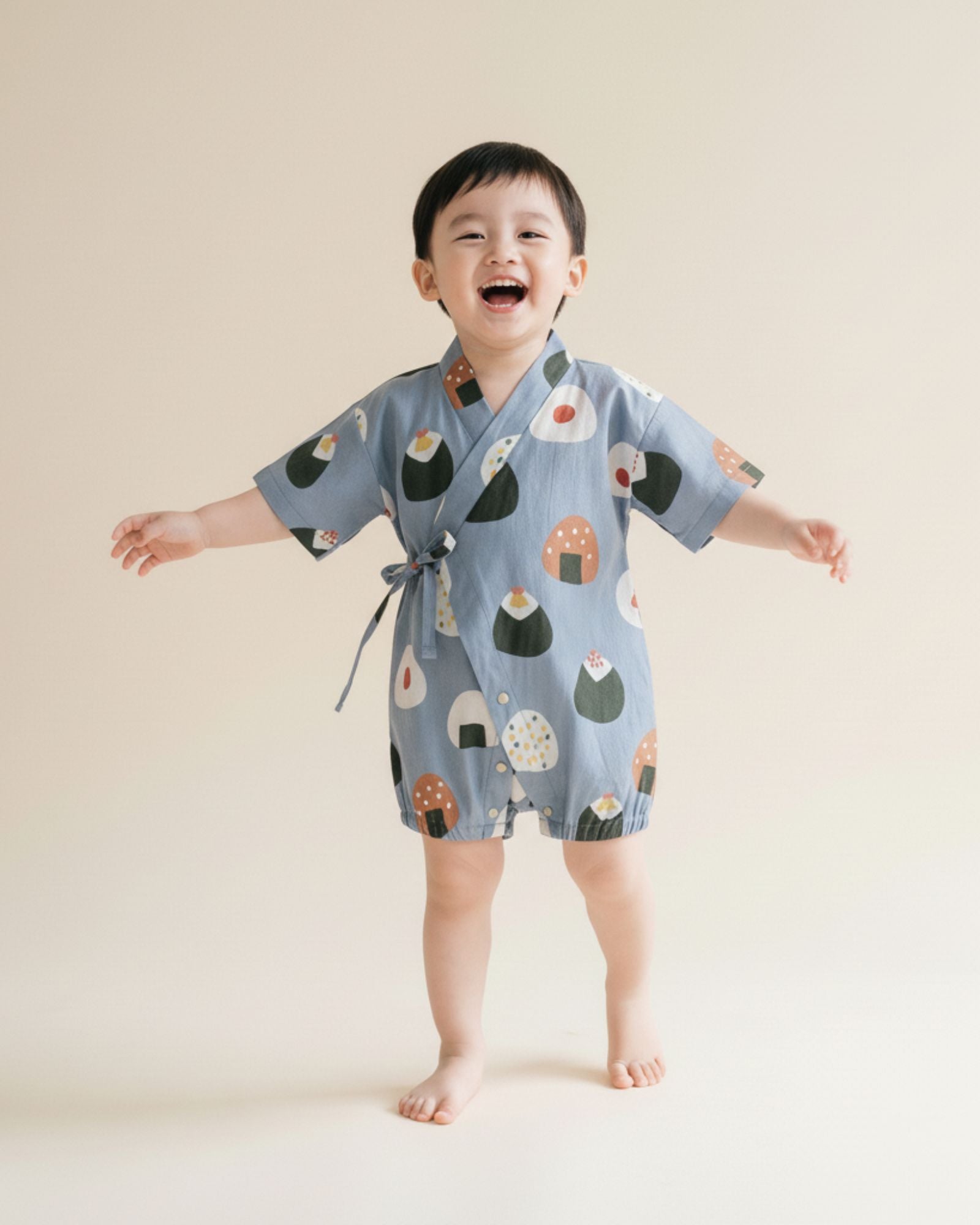 Back Order: Oishii Sushi Baby Kimono - Dusty Blue