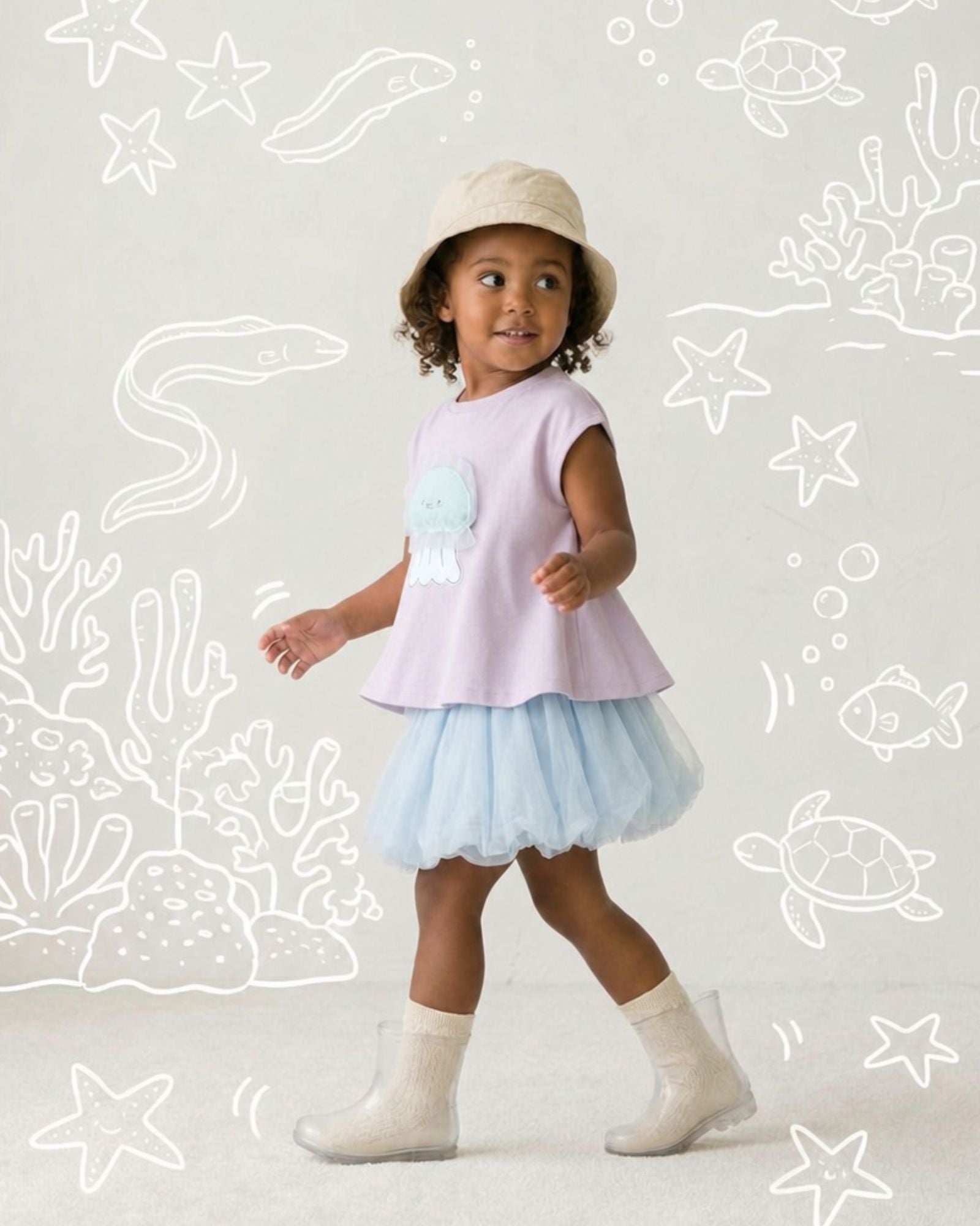 Pre-order: Tulle Bubble Skirt - Ocean