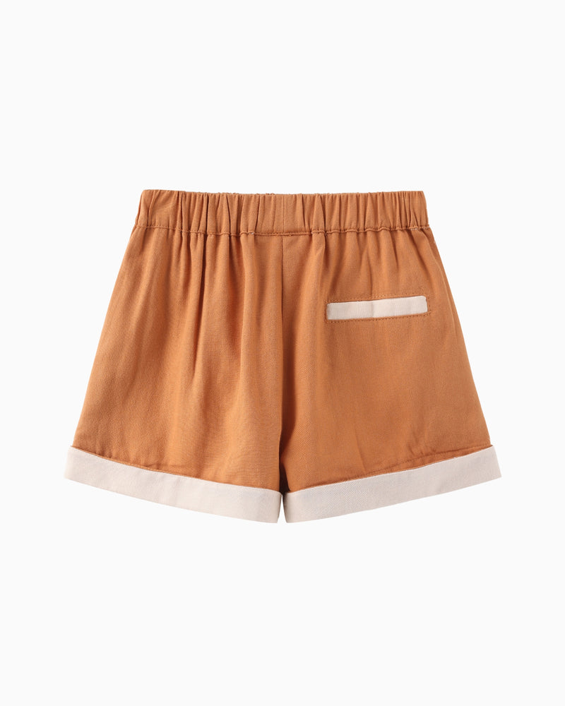 Folded Hem Shorts - Caramel