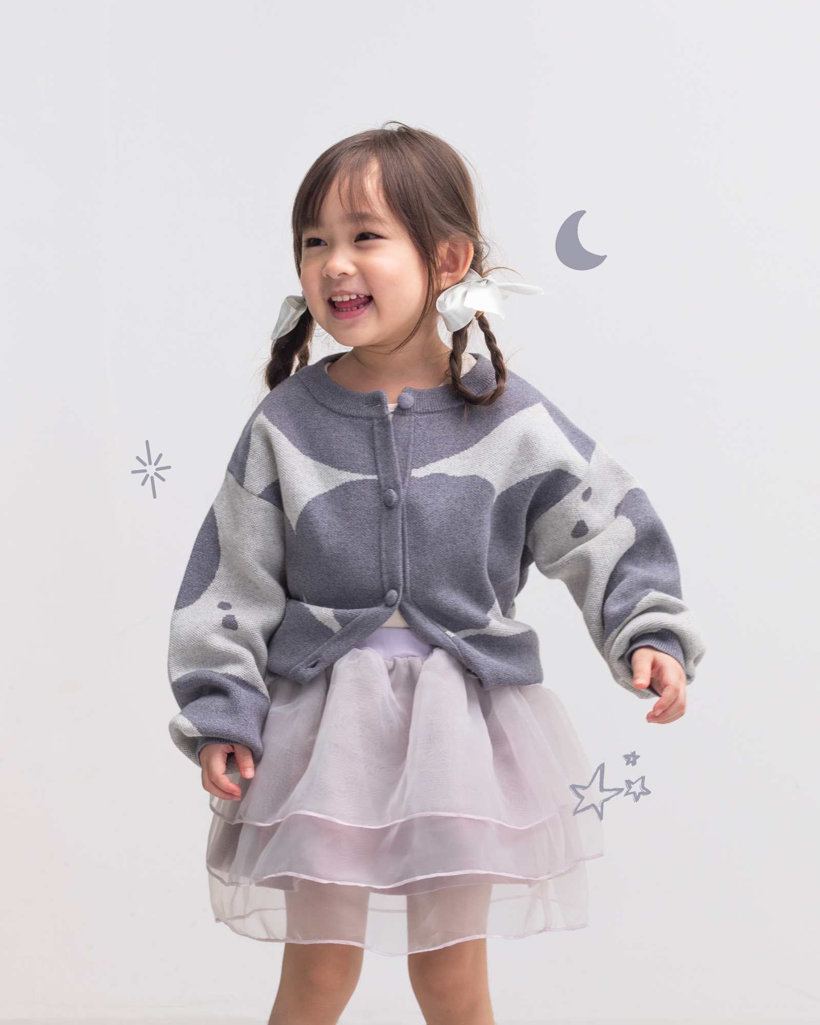 Moon Phase Knitted Cardigan (Kids & Adults)