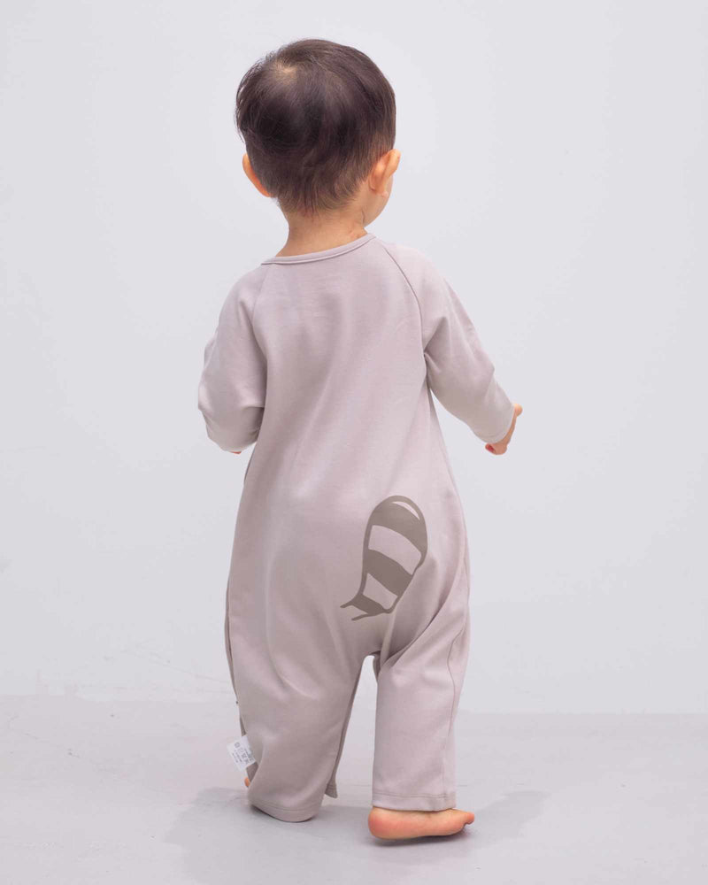 Nosey Racoon Long Sleeves Baby Romper