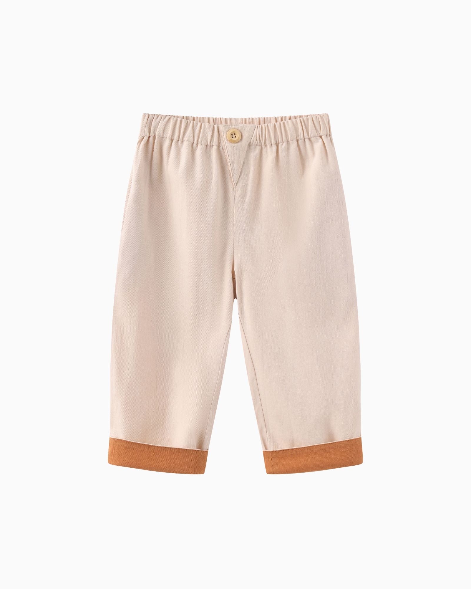 Folded Hem Pants - Cream