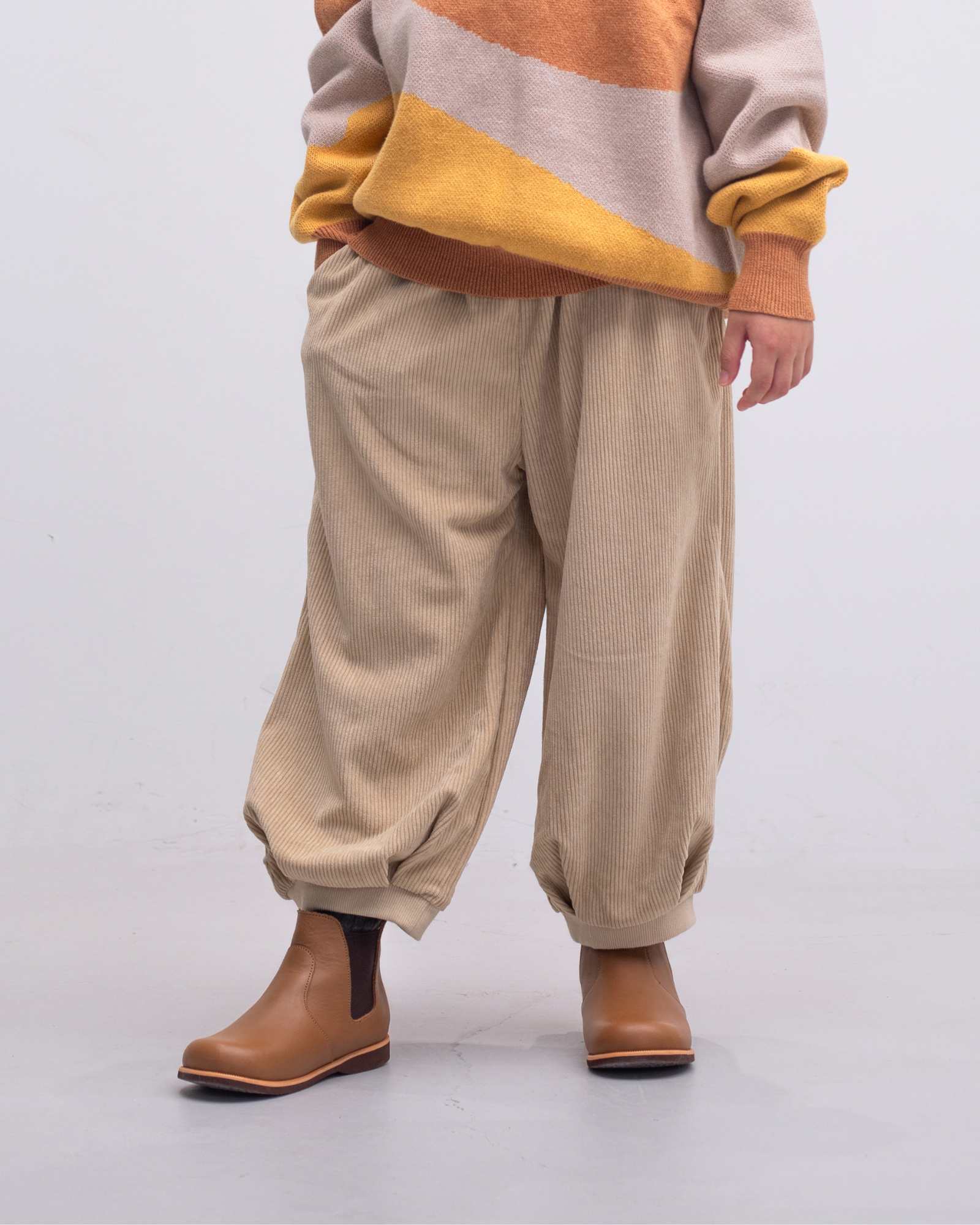 Khaki Baggy Pleated Pants