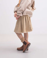 Khaki Lace Pleated Skirt (Kids & Adults)