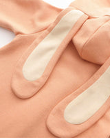 Bunny Heart Hoodie Romper - Peach