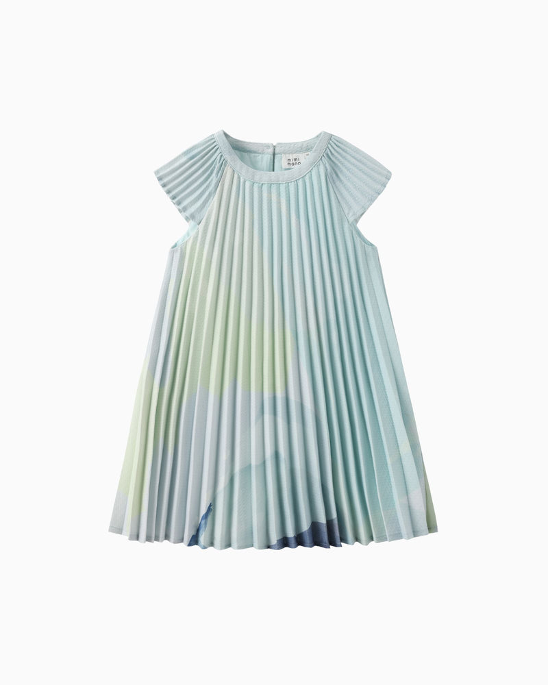 Serene Voyage Butterfly Pleated Dress