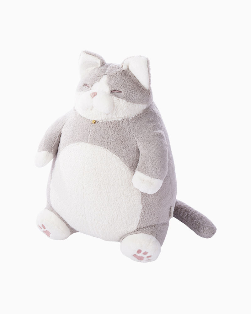 Liv Heart Gluttonous Cat Cushion - Grey