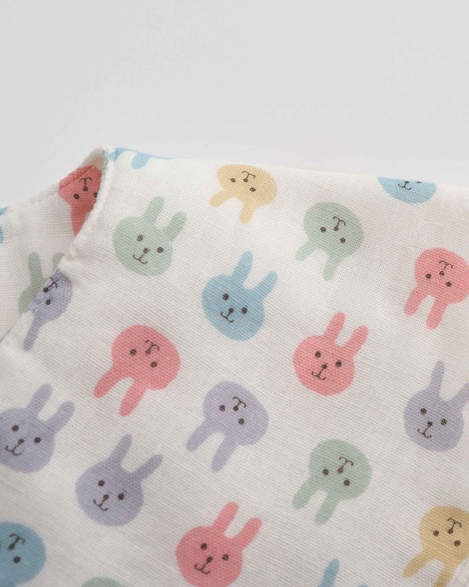 Rainbow Bunny Gauze Baby Bib