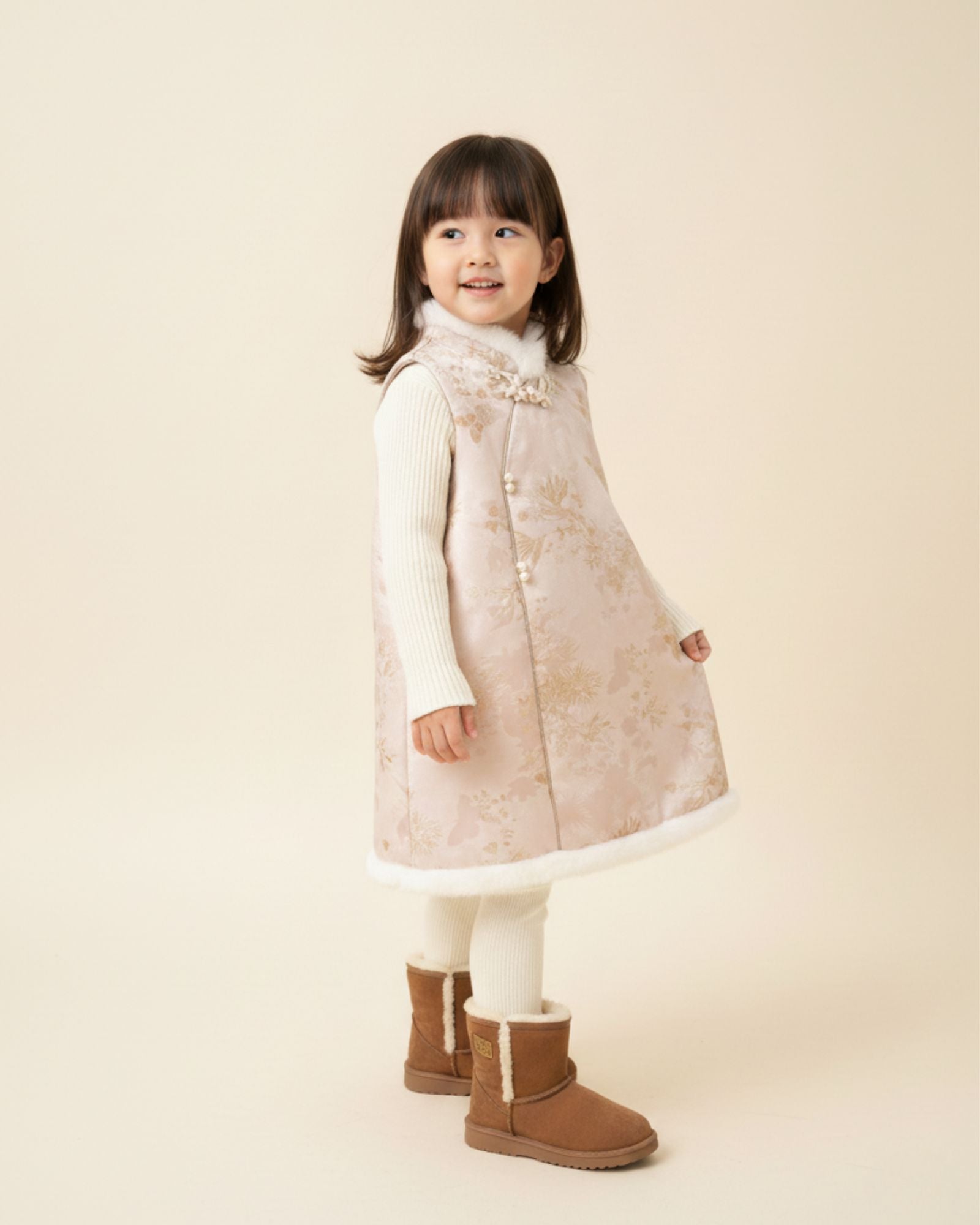 CNY Embroidered Padded Girls Dress