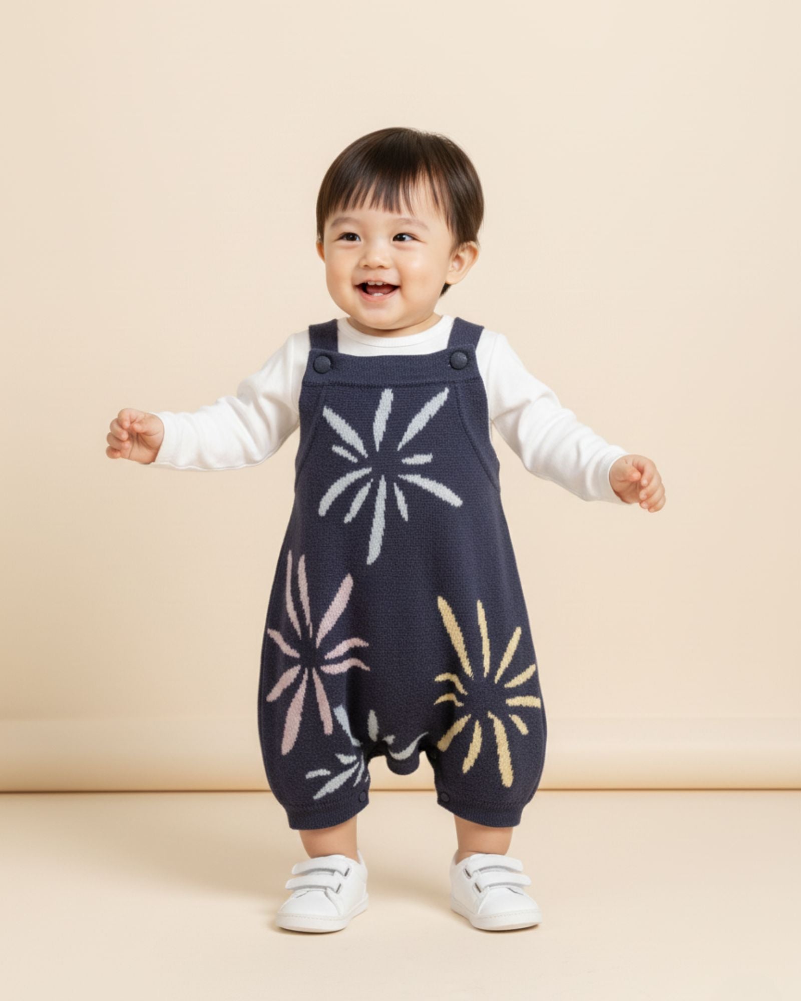 Pre-order: Fireworks Knitted Baby Romper