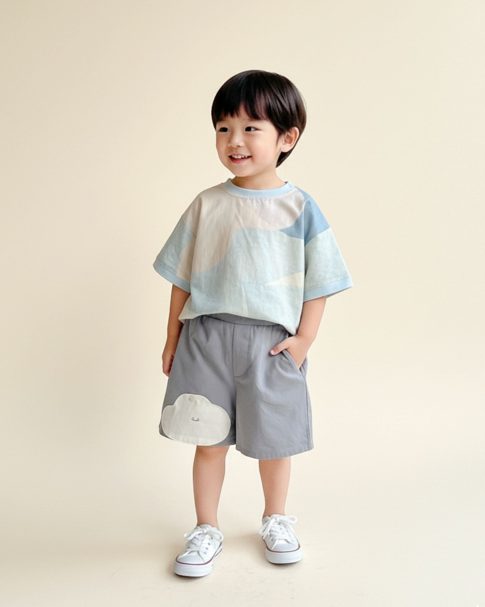 Pre-order: Mochi Cloud Kids Shorts - Ash