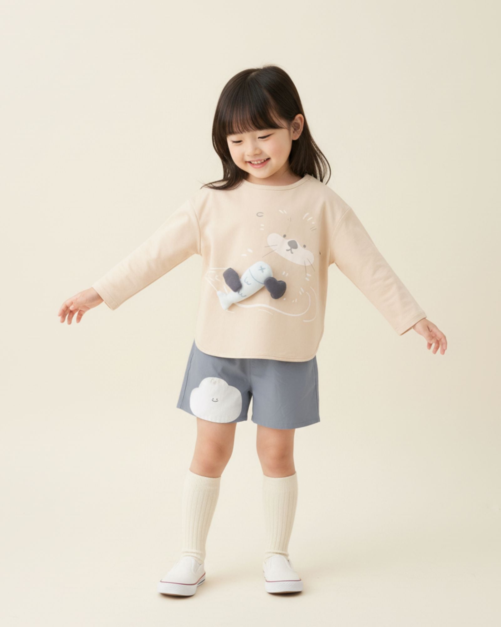 Pre-order: Mochi Cloud Kids Shorts - Ash