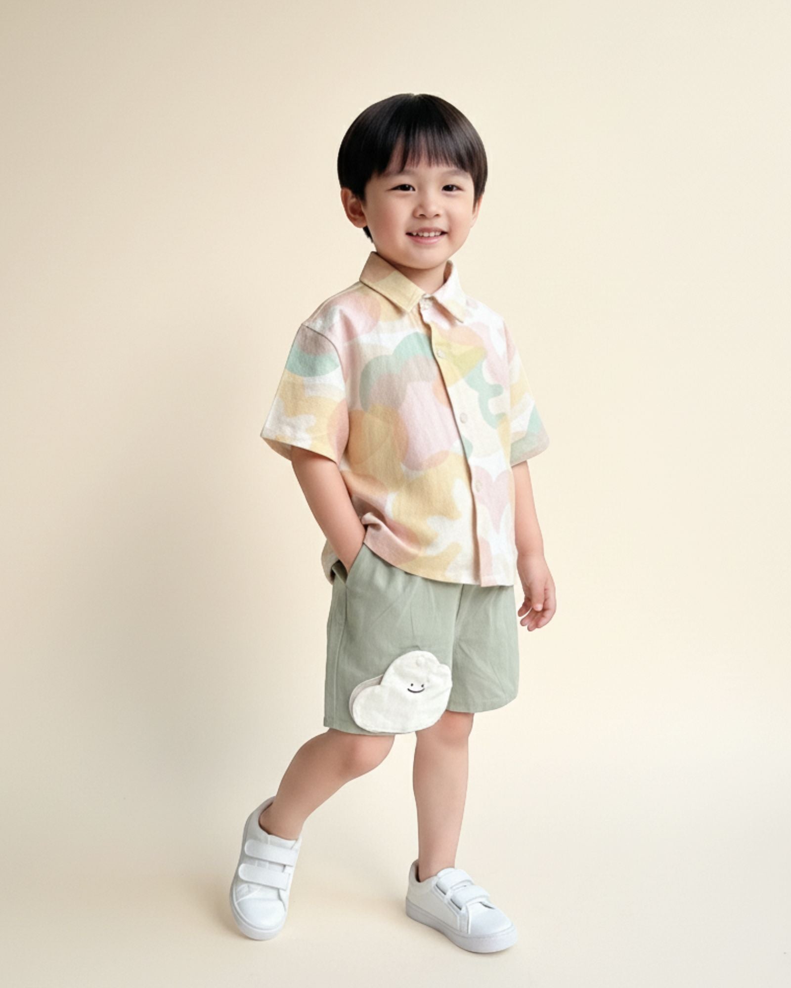 Pre-order: Mochi Cloud Kids Shorts - Olive