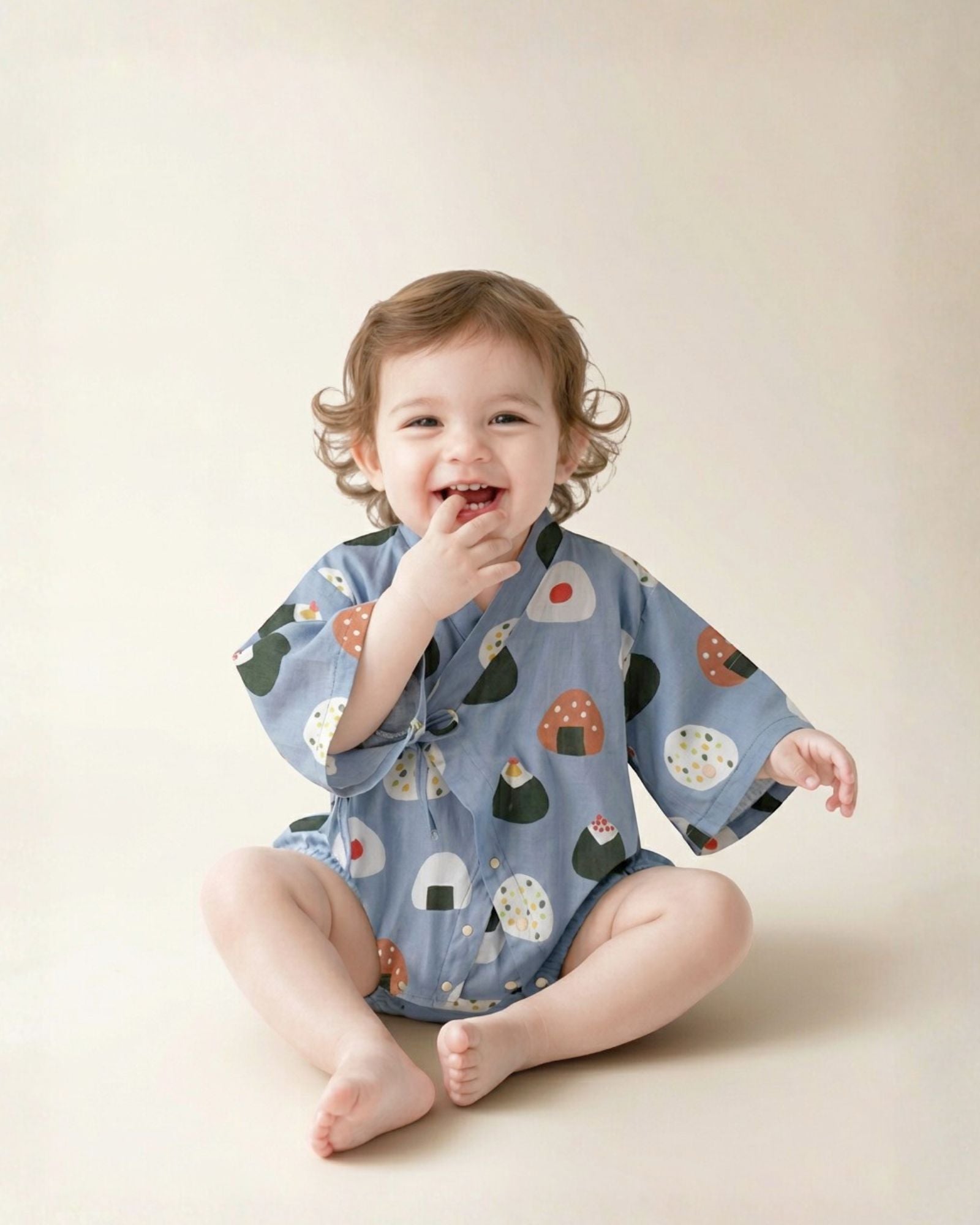 Oishii Sushi Baby Kimono - Dusty Blue