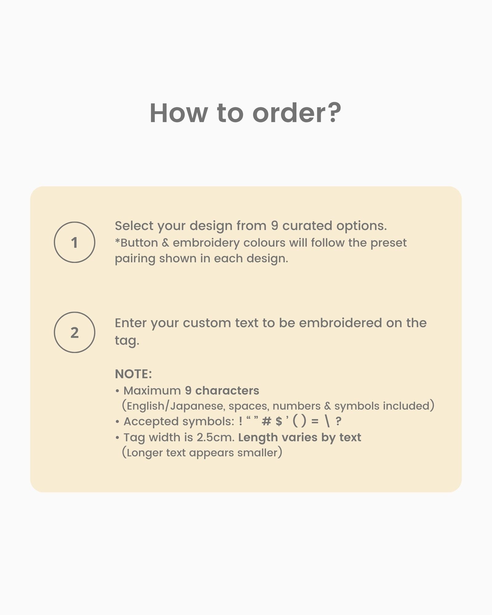 Pre-order: Personalised Embroidery Tag