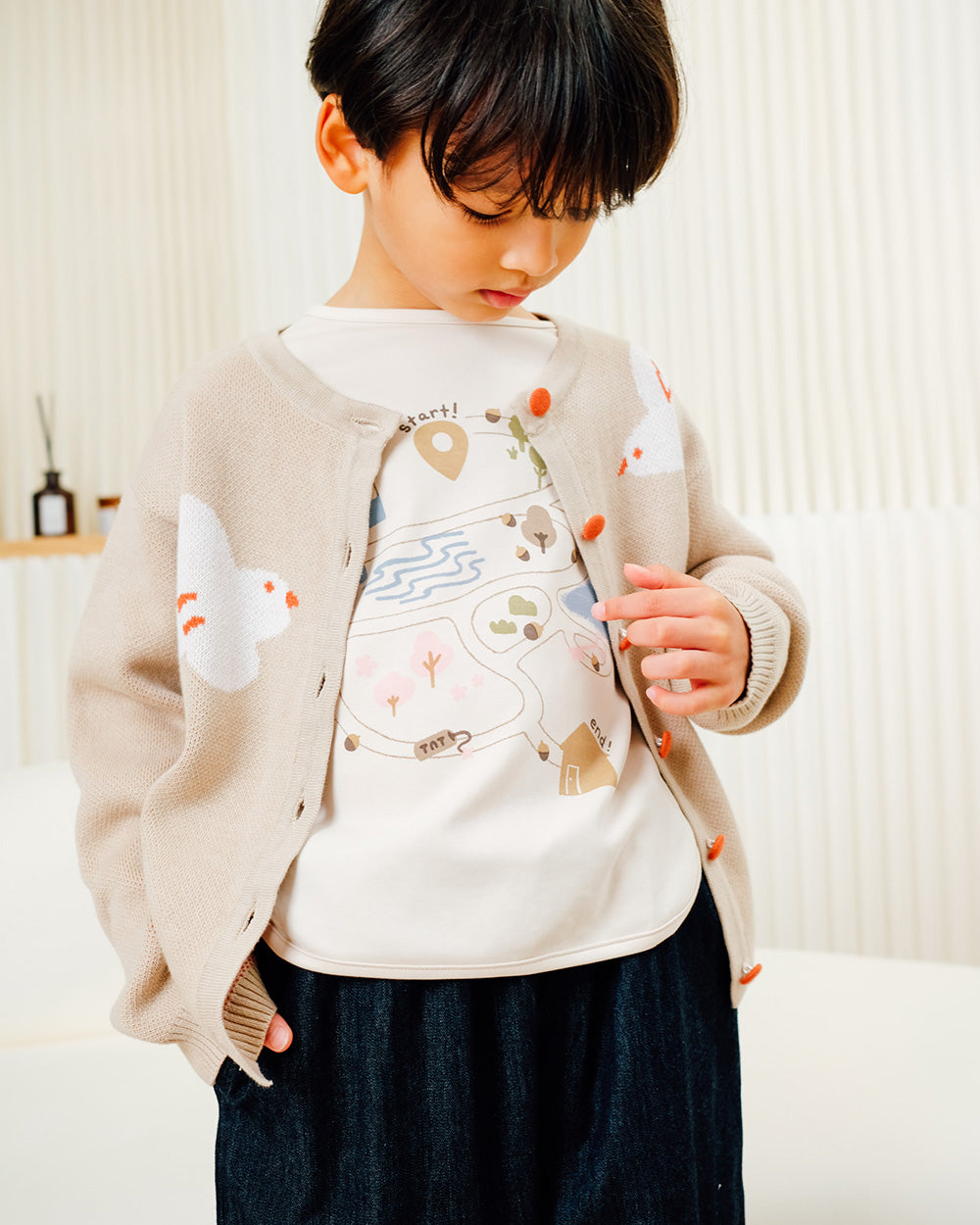 Kid's Knitted Cardigan -  Scandinavian