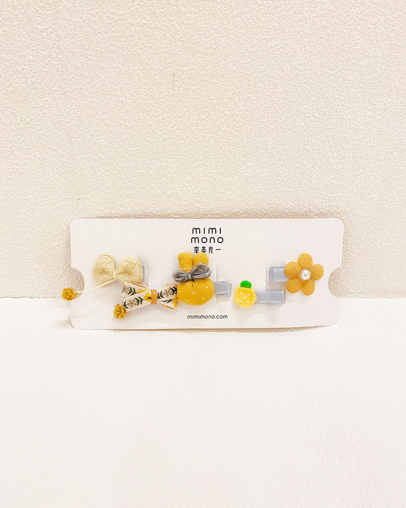 Yellow Bunny Hair Pins